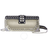 Prada Cahier Studded Leather Clutch- Pyrite/Black 1BF048 2B1E F0U6F