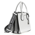 Michael Kors Mercer Pebbled Leather Messenger Bag - White / Black 30H8SM9M3T-089