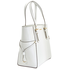 Michael Kors Voyager Textured Crossgrain Leather Tote- White 30H7GV6T9L-085