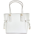 Michael Kors Voyager Textured Crossgrain Leather Tote- White 30H7GV6T9L-085