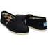 Toms Ladies Slip On Classic Alpargata Black Canvas 001001B07 BLACK