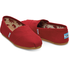 Toms Ladies Slip On Red Canvas Alpargata Classic Shoes 001001B07 RED