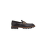 Fendi Men's Italian Luxury Shoes FF Logo Slip-on Black and Brown Loafers 7D1171-A3XE-F13T8