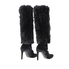 Giuseppe Zanotti Ladies Black 90 Knee Fur Leg Boots I870013/003