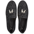 Giuseppe Zanotti Men's Black, Silver Loafer Gliter Shark Tooth IU80004
