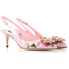 Dolce and Gabbana Dolce & Gabbana Ladies Sandals in Soft Pink with Sling Print CG0183 AU562 HDR40