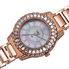 Burgi Mother of Pearl Dial Diamond Rose Gold-tone Brass Ladies Watch BUR095RG