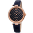 Burgi Ladies Engraved Argyle Diamond Dial Genuine Leather Strap Watch BUR222BU