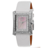 Burgi White Leather Blue Mother of Pearl Dial Ladies Watch BUR088WT