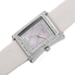 Burgi White Leather Blue Mother of Pearl Dial Ladies Watch BUR088WT