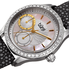 Burgi Mother Of Pearl Dial Ladies Black Polka Dot Leather Watch BUR160BK