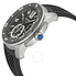 Cartier Calibre de  Black Dial Rubber Men's Watch W7100056