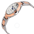 Cartier Ballon Bleu Automatic Diamond Dial Ladies Steel and 18kt Rose Gold Watch W3BB0013