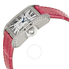 Cartier Tank Anglaise Large 18k White Gold Diamond Bezel Pink Leather Watch WT100018