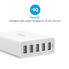 Anker 60W 6-Port USB Wall Charger, PowerPort 6 for iPhone 7 / 6s / Plus, iPad Pro / Air 2 / mini, Galaxy S7 / S6 / Edge / Plus, Note 5 / 4, LG, Nexus, HTC and More