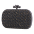 Bottega Veneta Woven Metallic Leather Clutch- Black 113085 VCLO0