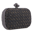 Bottega Veneta Woven Metallic Leather Clutch- Black 113085 VCLO0