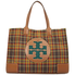 Tory Burch Ella Plaid Tote- Green Shetland Wool 58393-311