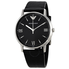 Emporio Armani Kappa Black Dial Black Leather Men's Watch AR11013