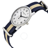 Frederique Constant Slimline Silver Dial Unisex Watch FC-235M4S6-NAVY-BEIGE FC-235M4S6-NV-BG