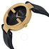 Gucci Interlocking Black Dial Leather Unisex Watch YA133326