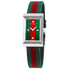 Gucci G-Frame Green-Red Mother of Pearl Dial Ladies Nylon Watch YA147404