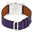 Hermes H Hour White Glazed Dial Ladies Purple Leather Watch 036797WW00