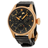 IWC Big Pilot Perpetual Bucherer Black Dial 18kt Rose Gold Black Leather Men's Watch IW502635