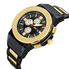 JBW Saxon Black Dial Black and Gold IP Steel Diamond Men's Watch JB-6101-K