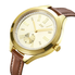 JBW Aria Gold-tone Case Gold-tone Diamond Dial Brown Calfskin Leather Strap Ladies Watch J6309B