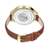 JBW Aria Gold-tone Case Gold-tone Diamond Dial Brown Calfskin Leather Strap Ladies Watch J6309B