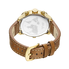JBW G3 Gold-tone Stainless Steel Diamond Case Brown Leather Strap Men's Watch J6325B