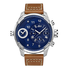 JBW G3 Stainless Steel Diamond Case Brown Leather Strap Men's Watch J6325E