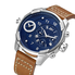 JBW G3 Stainless Steel Diamond Case Brown Leather Strap Men's Watch J6325E