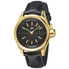 JBW Rook Gold-tone Case Black Leather Diamond Dial Men's Watch J6287D