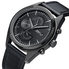 JBW Woodall Black IP Steel Case Black Calfskin Leather Strap Diamond Multi-Function Men's Watch J6300E