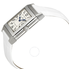 Jaeger LeCoultre Reverso Duetto Black Dial White Leather Ladies Watch Q2568402