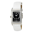 Jaeger LeCoultre Reverso Duetto Black Dial White Leather Ladies Watch Q2568402