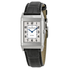 Jaeger LeCoultre Reverso Silver Dial Black Ostrich Leather Strap Unisex Watch Q2508412