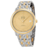 Omega DeVille Prestige Steel & 18kt Yellow Gold Champagne Dial Unisex Watch 42420372008001 424.20.37.20.08.001