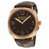 Panerai Radiomir 3 Days Ora Rosa Mechanical Brown Dial Brown Leather Men's Watch PAM00379