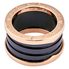 Bvlgari B.Zero1 4-band 18kr Rose Gold-Ceramic Ring- Size 49 345847