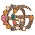 Gucci Ladies Gold Jewelry Crystal Double G Ring Size X-Small 529050 I7486 8512