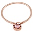 Pandora Pandora Ladies Heraldic Radiance Padlock Bracelet, Rose and Pink and Purple Crystals Sterling Silver Bracelet Size 16 587635NPM-16