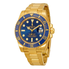 Rolex Submariner Blue Dial 18K Yellow Gold Oyster Bracelet Automatic Men's Watch 116618BLSO 116618 LB