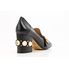 Gucci Ladies Black Leather Mid-Heel Loafer 425943 CQXM0 1061