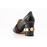 Gucci Ladies Black Leather Mid-Heel Loafer 425943 CQXM0 1061