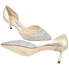 Jimmy Choo ESTHER Champagne Coarse Glitter Fabric and Metallic Pointed Pumps 194 ESTHER 60 QSZ CHAMPAGNE/CHAMPAG