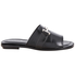 Tod's Ladies Black Slippers In Leather Double T Slides XXW0TK0AF10BSSB999