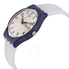 Swatch White Delight Silver Dial White Silicone Strap Men's Watch GN720